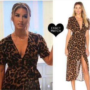 144 Bardot Leopard Wrap dress